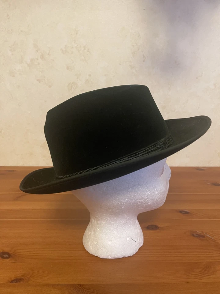 SOMBRERO DE TERCIOPELO ELEGANTE VINTAGE RARO AUSTRIACO DE MANO PARA MUJER CON PLUMAS Y ALFILER EXCELENTE ESTADO Foto 4 de 4