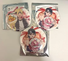 Naruto Boruto Bolt 56mm Can Badge Set Fuji-Q Highland Used Japan