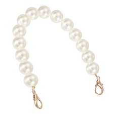 Imitation Pearl Purse Strap 12" Handbag Chain with Lobster Clasp 18mm