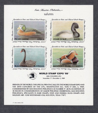 US Stamps. Cinderella's.Sam Houston Exhibition Duck Stamps.Mini/Sheet.1989.MNH.