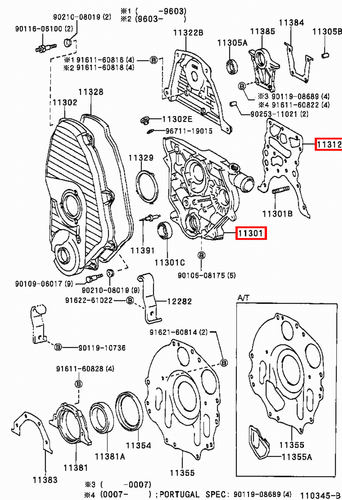Genuine Hiace LXH22 LXH18 LXH12 LH184 5L 2L Timing Gear Cover Case w Gasket - Picture 7 of 20