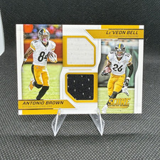 Panini 2016 Score Dual Jerseys Game-Worn Antonio Brown Le'Veon Bell #5 Steelers