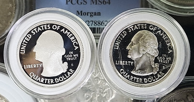 ( 2 ) TWO  COIN 2020 & 2006 S Proof Quarter Set 90% Silver Coins US Mint