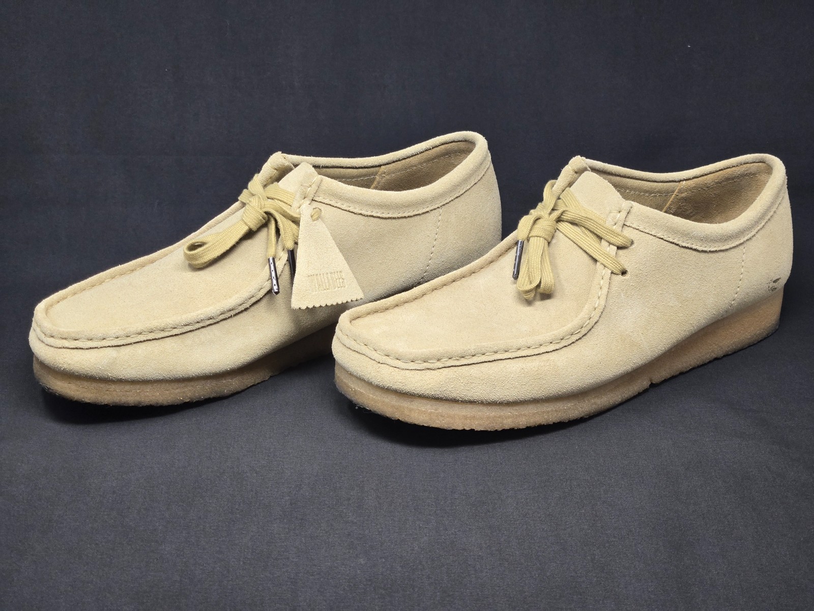 SAOLA Scarpe mocassini bassi Clarks Wallabee acero scamosciato uomo taglia 12 suola crepe