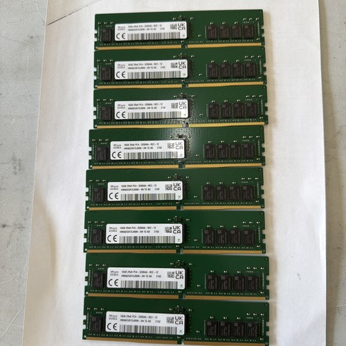 Lot of 8 - 16GB 2Rx8 DDR-4 3200AA ECC REG Sk Hynix  HMA82GR7DJR8N-XN Tested