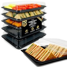 10-Pack 13" Heavy Duty Recyclable Catering Trays with Lids - Serving Platters
