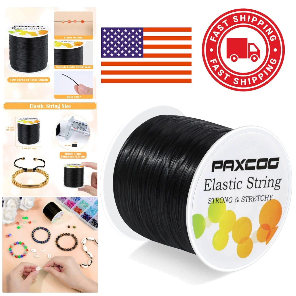 Pack De 5 Rollos De Hilo Elástico Transparente Para Pulseras - 1 Mm X 5 M Cada Uno