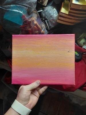 gradient color blend of pink and yellow. Oil Painting Canvas 10''x8'' Joey Haynes 