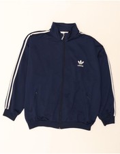 Adidas Mens Tracksuit Top Jacket UK 44/46 Large Navy Blue Polyester BP16