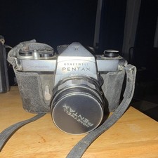 Pentax Spotmatic Silver 35mm SLR Film Camera w/ Lens, Cap, Strap S/N 1205024