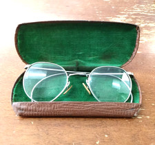 Antique Vintage Wire Rim Eyeglasses with CASE Decor Steampunk Read Revised 