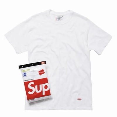 Supreme x Hanes Tagless Tee White T-Shirts Size Medium Brand New (3Pack)