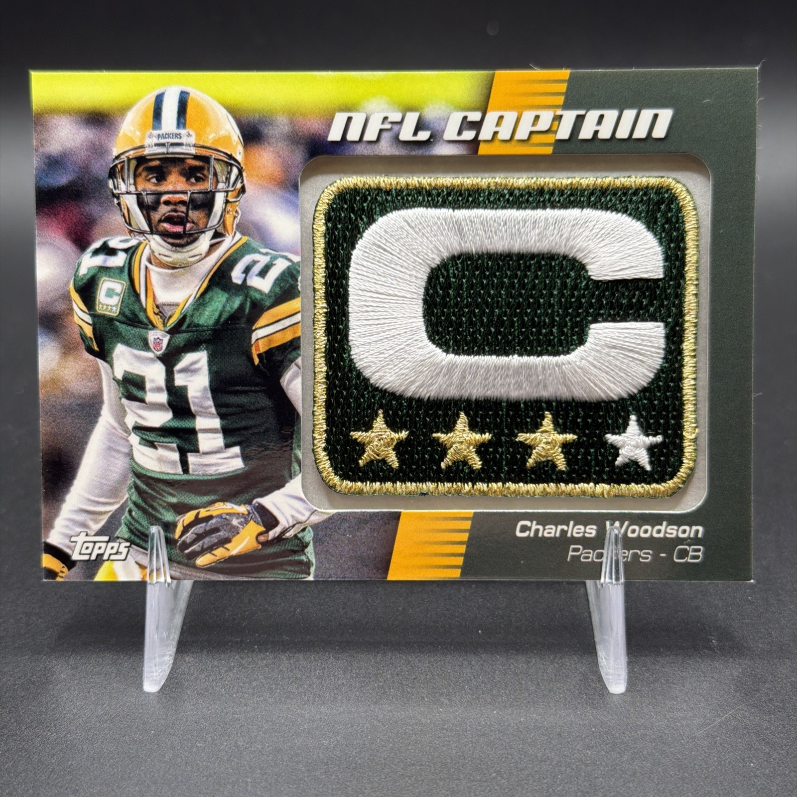 2012 Topps NFL Captain Commemorative Patch Charles Woodson Green Bay Packers