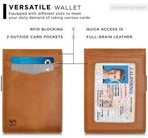 Money Clip Wallet - Mens Wallets slim Front Pocket RFID Blocking Card Holder ... - Picture 4 of 6