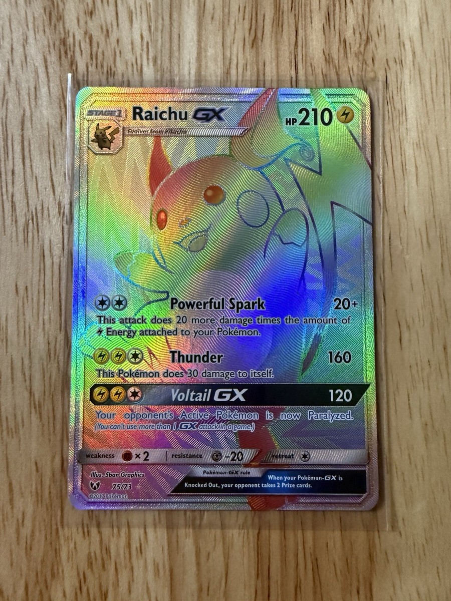 Raichu GX (Secret) 75/73 Shining Legends Holo Secret Rare Pokemon