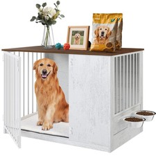 Dog Crate Furniture for Large Dogs, 36" Indoor Wooden Dog Kennel with 270  Sw...