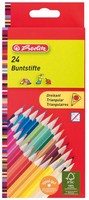 24 Herlitz Dreikant-Buntstifte, 24Er Karton-Etui