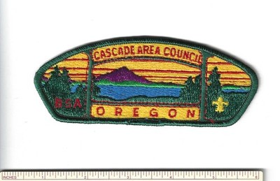EM SCOUT BSA CSP CASCADE AREA COUNCIL MERGED OREGON PATCH GREEN RE PB BADGE OR !