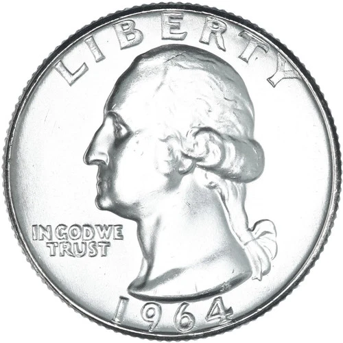 1964 P ⭐️ Washington Quarter BU UNCIRCULATED 90% SILVER ⭐️ Bright Shiny Coin