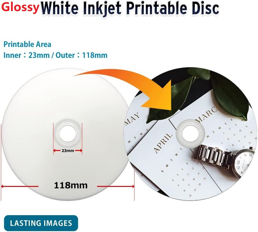 10 x Photo Glossy Intact 25GB Blu Ray 4X - White Wide Printable. Best ...
