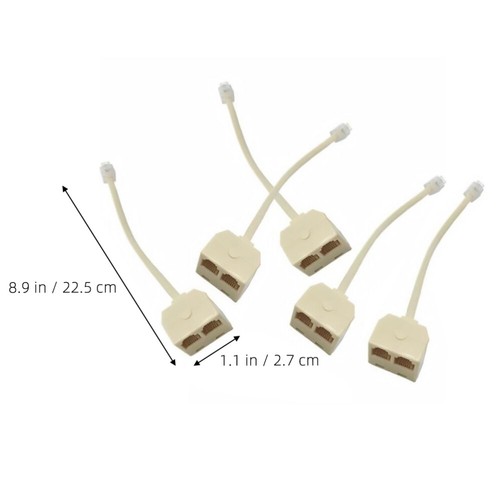 5 Pcs Telephone Plug Splitter Adapter Splitters Line Cable - Afbeelding 10 van 12