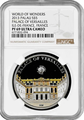 Palau 5 dollars 2013, NGC PF69 UC, "World of Wonders - Palace of Versailles"