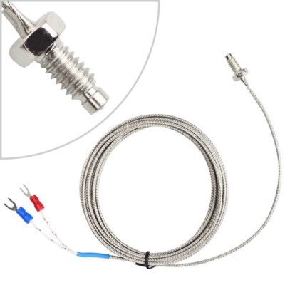 M6/M8 K-Type Screw Thermocouple Temperature Sensor Lead Wire Length 0.2m-5m