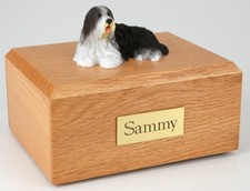 Bearded Collie Pet Funeral Cremation Urn Avail in 3 Different Colors  4 Sizes