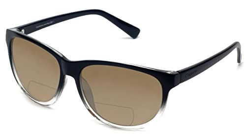 Coyote Eyewear polarisierte bifokale Sonnenbrille in Schwarz/Clear Fade&Amber Brown + 2,75 - Bild 1 von 1