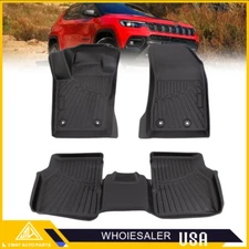 3D Mold Floor Mats Custom for 2017-2025 Jeep Compass All Weather TPE 1st+2nd Row