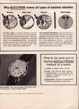 Accutron Watch Tuning Fork Accurate Timepiece Vintage Print Ad 1963