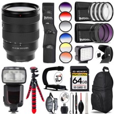 Sony FE 24-105mm f/4 G OSS Lens LED Light - 64GB Accessory Bundle