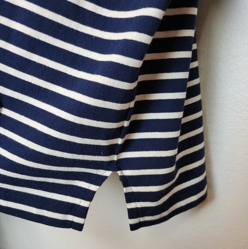 J Crew Women's Sz Large Funnelneck Pullover Sweater Blue Striped Mariner Cloth - Picture 7 of 11