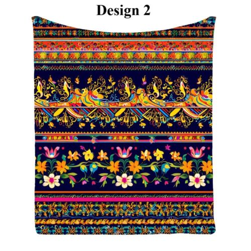 Ethnic Flower Geometric Warm Bedspread Sofa Throw Blanket Holiday Birthday Gift - Picture 11 of 18
