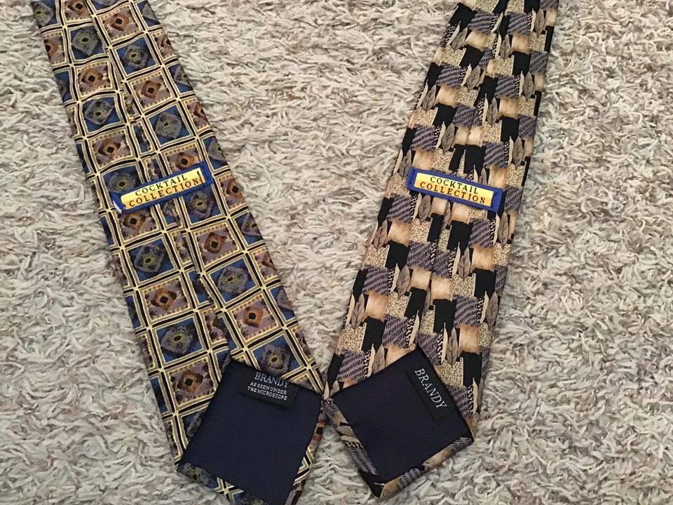 Lot of TWO Cocktail Collection Ties "Brandy" - Silk - Made in USA (4932) - Image 2 of 4