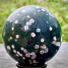 229G Natural Ocean Jade Crystal Quartz Ball Sample Treatment