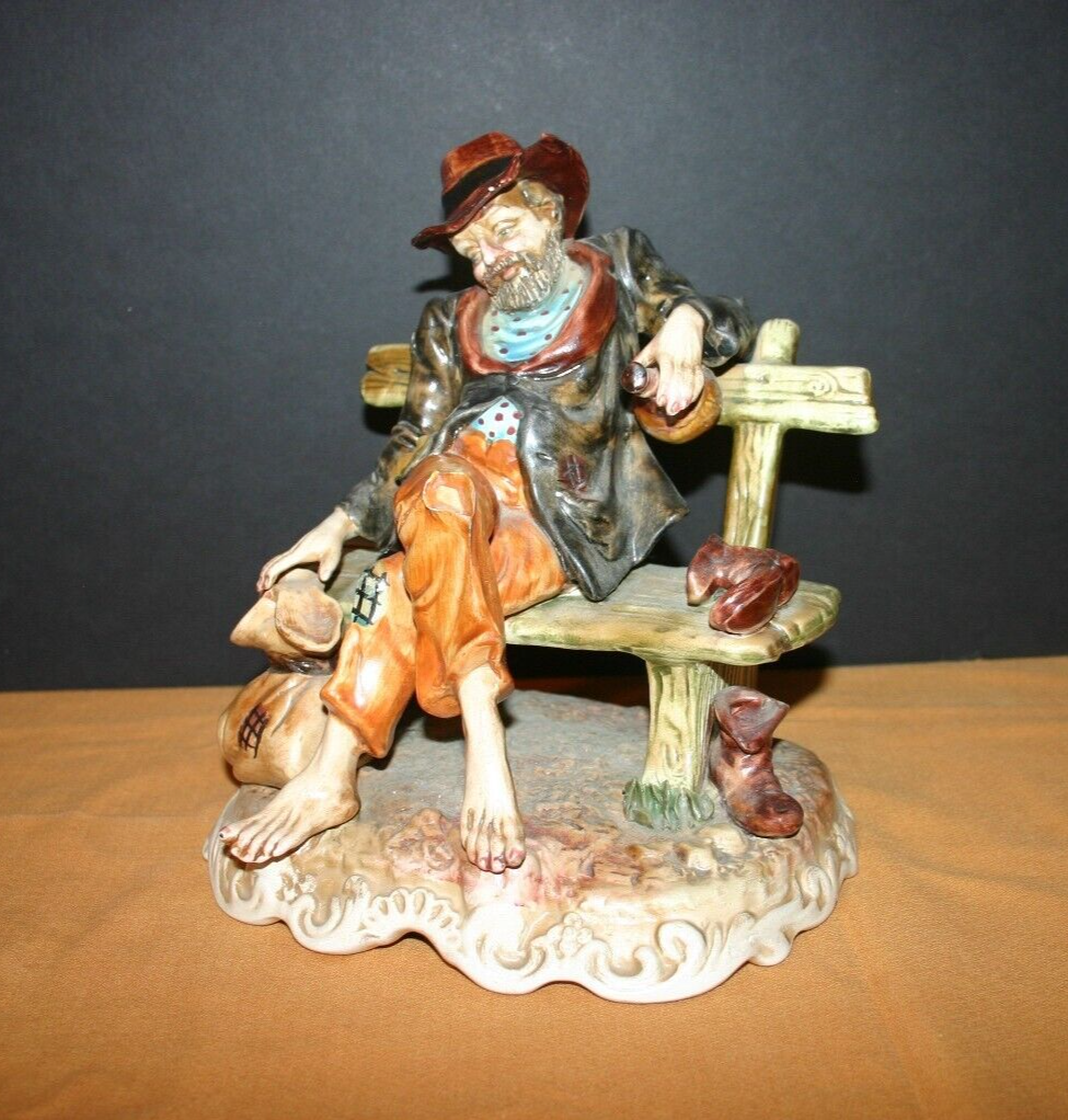 Capodimonte Sculpture 'Hobo on Bench' R570 eBay