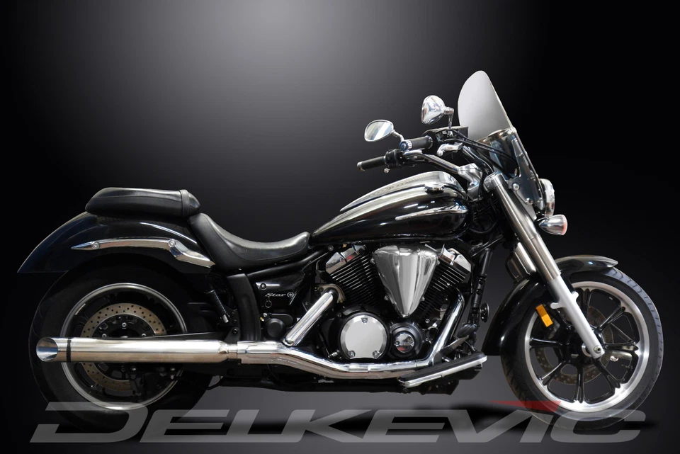 Silenciador de escape personalizado Yamaha V Star 950 2009-2017 21" punta de corte de acero inoxidable Foto 4 de 4