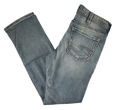 Silver Jeans Mid Rise Konrad Slim Fit Slim Leg Light Wash Ripped Men's 32 x 32