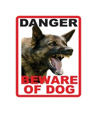 Danger Beware of Dog Vinyl Decal Indoor/Outdoor - High Quality - 3 Size Options