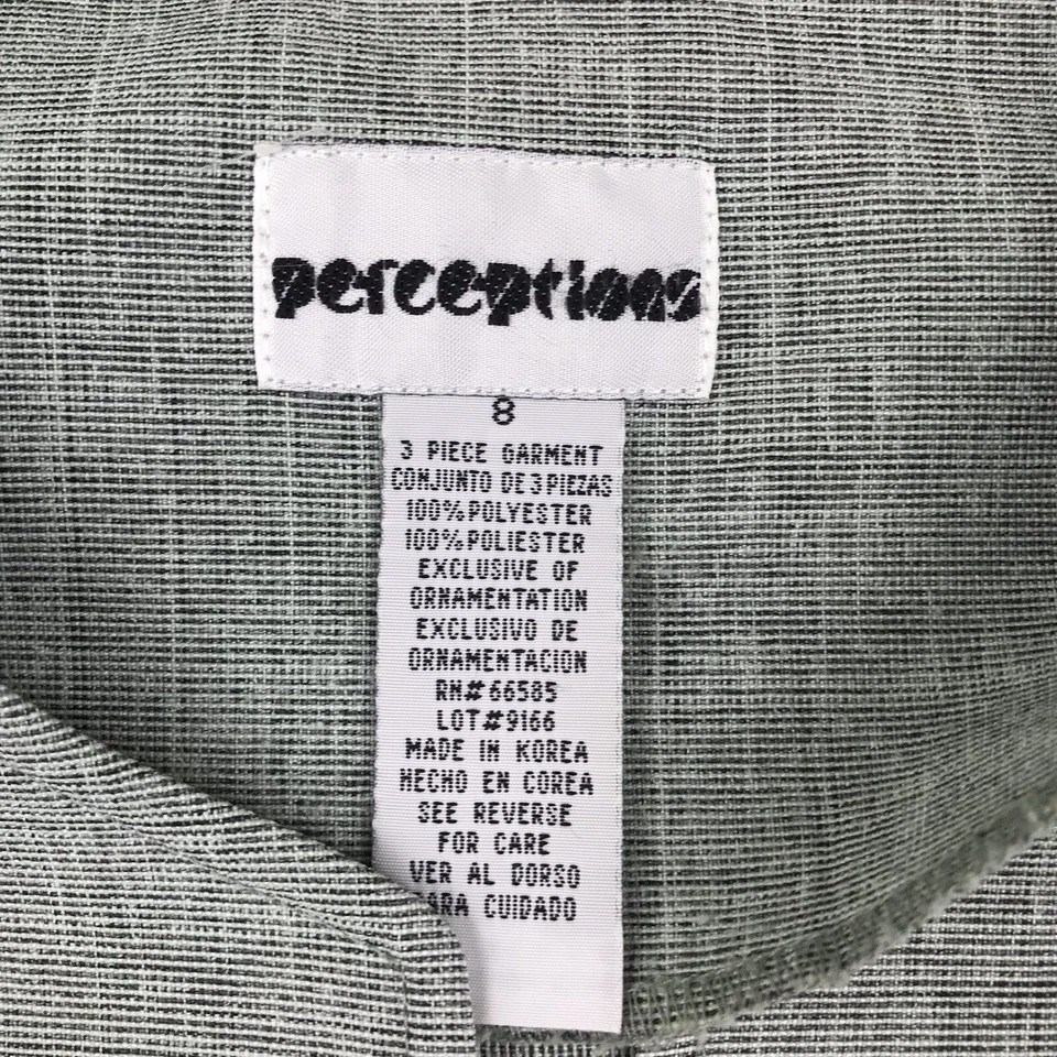 Perceptions Jacket Womens 8 Green Full Zip Unlined Lightweight - Image 3 of 4