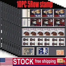 10 Sheet, 5 Rows Pages for Stamp Collectors, Stamp Pages for Stamp Album Binder