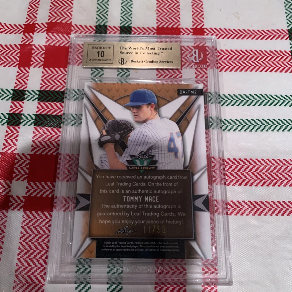Tommy Mace 2021 Leaf Valiant Auto Orange Rookie /99 BGS 9.5 Auto 10 Guardians RC - Image 3 of 3