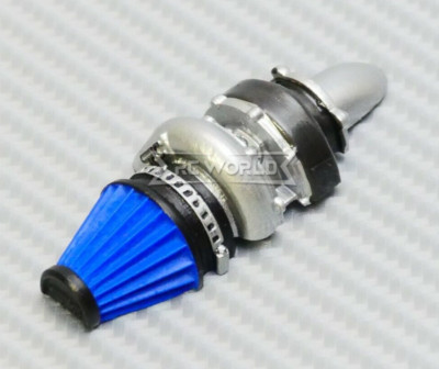 RC 1/10 Scale HALF TURBO CHARGER w/ FILTER V2 (1PC) -BLUE-