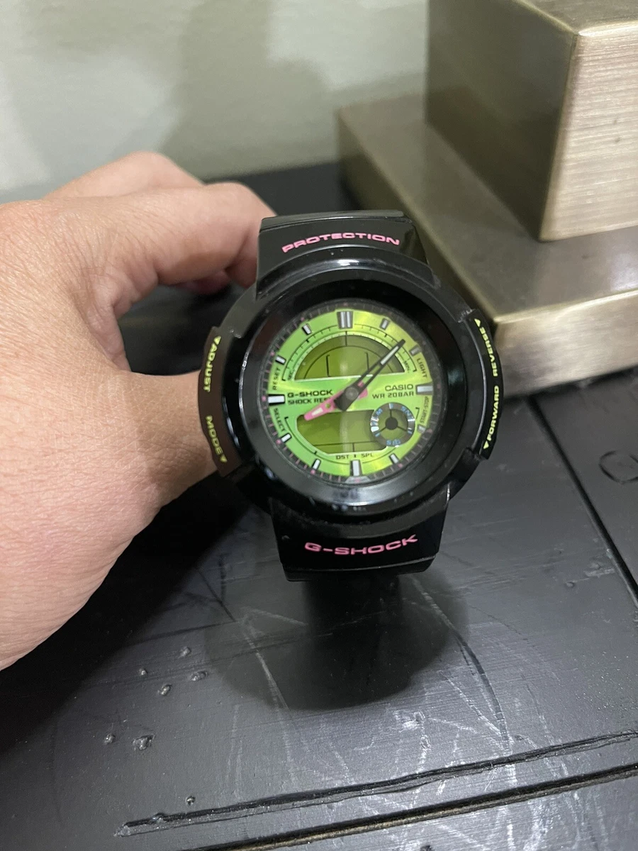 MENS CASIO AW 582SC LIME GREEN BLACK G SHOCK WATCH RUNNING 4737