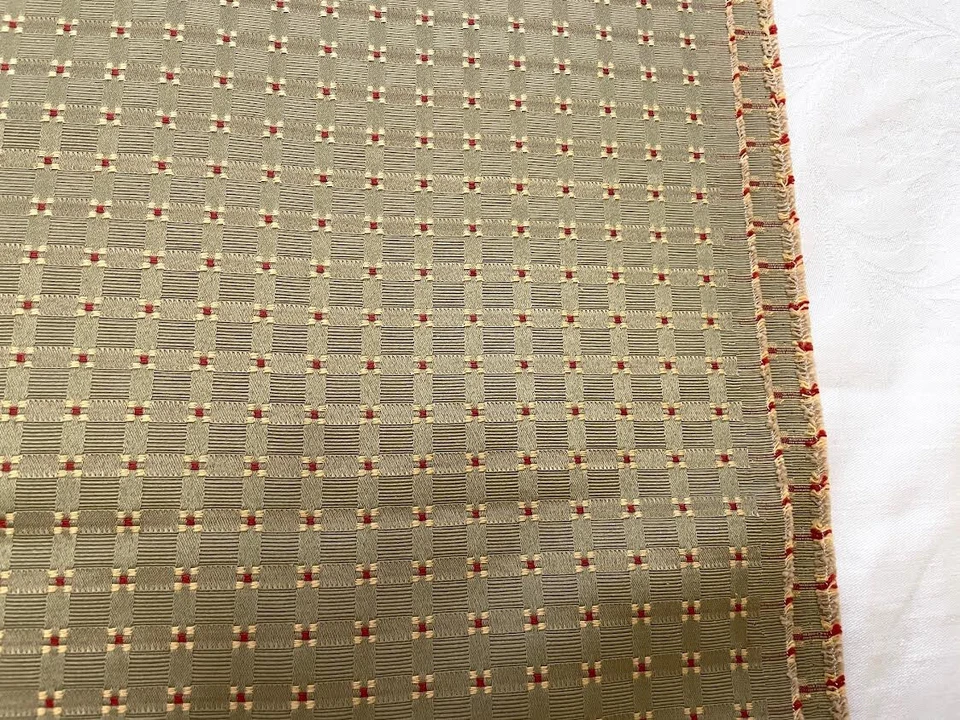 Woven Plaid Home Decor Fabric Textured Green Red 56" x 2 Yards - Image 3 of 4