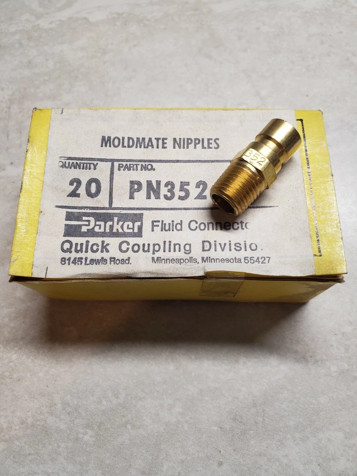 *BOX OF 20* PARKER PN352 Quick Connect,Plug,3/8",1/4"-18 - Image 2 of 2