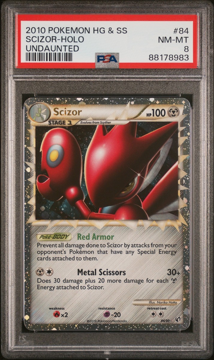 PSA 8 Scizor Holo #84 2010 Pokemon Heartgold & Soulsilver