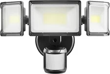 75W Motion Sensor Outdoor Lights Security Lights,3 Head Motion Detection Outdoor
