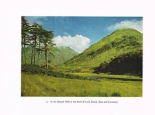 Kintail Hills Head Of Loch Duich Scotland Vintage Picture Print 1954 SIC#17